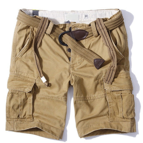 Fashion Men's Loose Camo Cargo Shorts with Belt