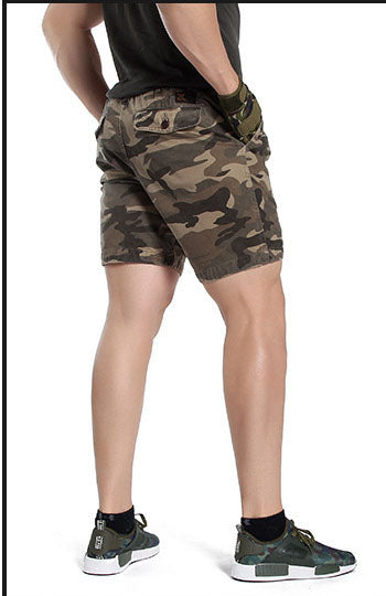 Fashion Men's Loose Camo Cargo Shorts with Belt