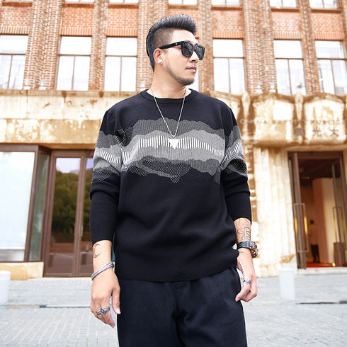 Fashion Men's Stylish Knitted Pullover Plus Size Sweater