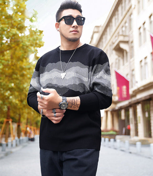 Fashion Men's Stylish Knitted Pullover Plus Size Sweater