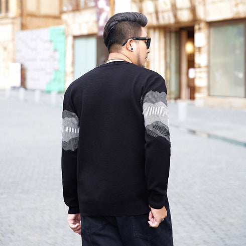 Fashion Men's Stylish Knitted Pullover Plus Size Sweater