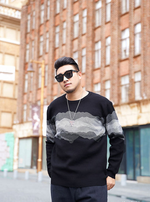 Fashion Men's Stylish Knitted Pullover Plus Size Sweater