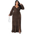 Fashion Plus Size Women's V Neck Printed Maxi Dresses