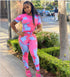 Fashion Print Casual Women's Two Piece Outfits