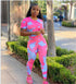 Fashion Print Casual Women's Two Piece Outfits