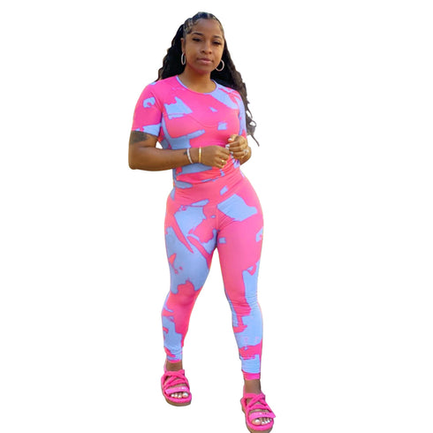 Fashion Print Casual Women's Two Piece Outfits