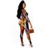 Fashion Printed Women's V-neck Two Piece Outfits