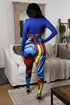 Fashion Sexy Printed Fit Slim Women's Two Piece Outfits