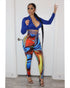 Fashion Sexy Printed Fit Slim Women's Two Piece Outfits