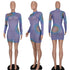 Fashion Sexy Women's Long Sleeve Printed Dresses