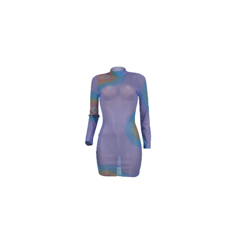 Fashion Sexy Women's Long Sleeve Printed Dresses