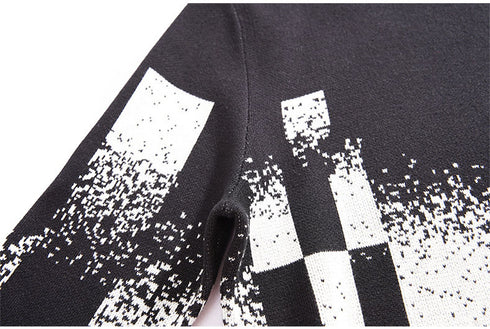 Fashion Soft Square Men's Crewneck Plus Size Sweater