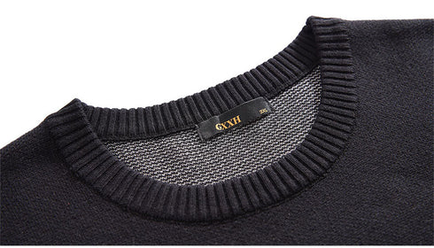 Fashion Soft Square Men's Crewneck Plus Size Sweater