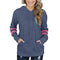 Fashion Stripes Women's Long Sleeved Workout Hoodies