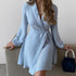 Fashion Trend Women's Long Sleeve V Neck Dresses