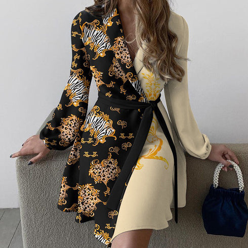 Fashion Trend Women's Long Sleeve V Neck Dresses