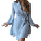 Fashion Trend Women's Long Sleeve V Neck Dresses