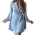 Fashion Trend Women's Long Sleeve V Neck Dresses