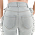 Fashion Women's Fringed Ripped Pencil Pants Jeans