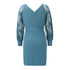 Fashion Women's Hip Wrap V Neck Sweater Dress