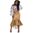 Fashion Women's Imitation Leather Flounces Long Skirts