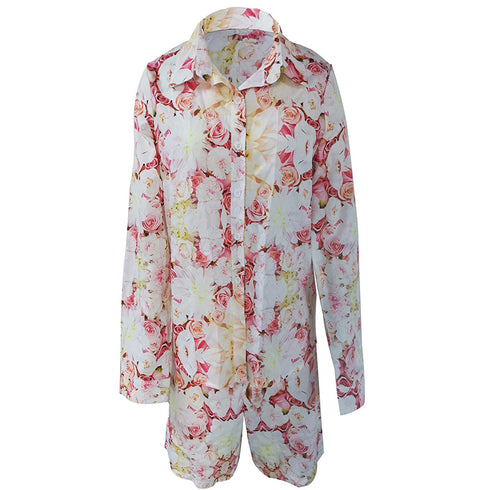 Fashion Women's Printed Shirt Set Two Piece Suit