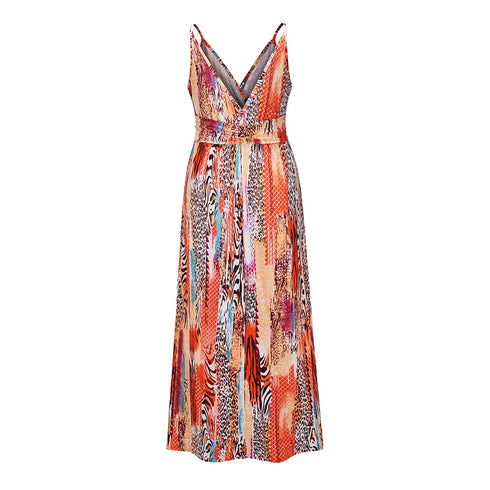 Fashion Women's Printed Strap Long Beach Dress