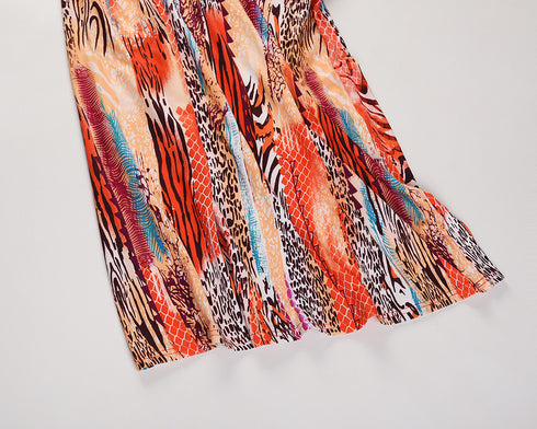 Fashion Women's Printed Strap Long Beach Dress