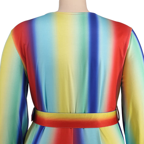 Fashionable Loose Plus Size Women's V-neck Jumpsuits