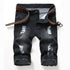 Fashionable Men's Ripped Jeans Shorts Mid Waist Men's Jean Shorts