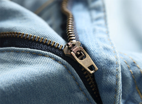 Fashionable Men's Ripped Jeans Shorts Mid Waist Men's Jean Shorts