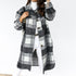 Fashionable Plus Size Women's Lapel Plaid Coat Outwear