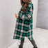 Fashionable Plus Size Women's Lapel Plaid Coat Outwear