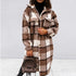 Fashionable Plus Size Women's Lapel Plaid Coat Outwear