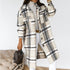 Fashionable Plus Size Women's Lapel Plaid Coat Outwear