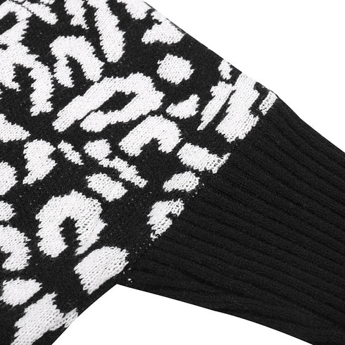 Fashionable Printed Turtleneck Sweater Women's Loose Knit