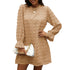Fashionable Women's Bubble Long Sleeve Chiffon Dress