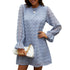 Fashionable Women's Bubble Long Sleeve Chiffon Dress