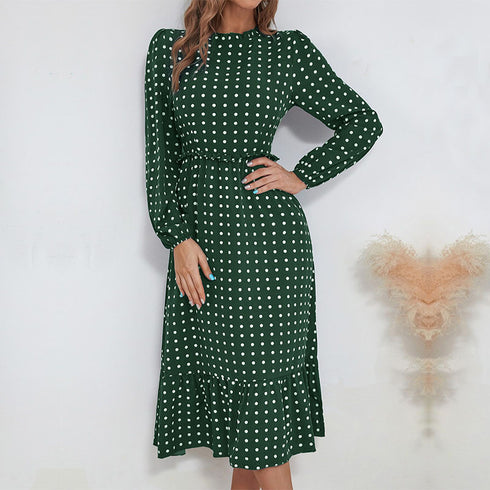 Fit Elegant Women's Long Sleeve Print Dresses