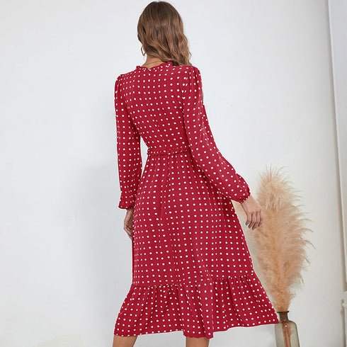 Fit Elegant Women's Long Sleeve Print Dresses