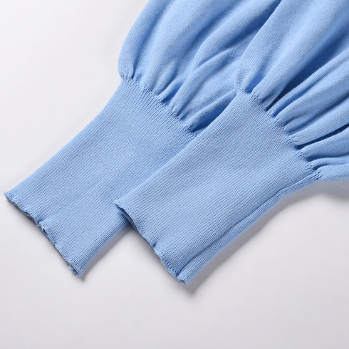 Fit Slim Knitted Round Collar Women's Sweater Dress