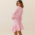 Fit Slim Knitted Round Collar Women's Sweater Dress