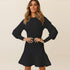 Fit Slim Knitted Round Collar Women's Sweater Dress