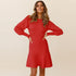 Fit Slim Knitted Round Collar Women's Sweater Dress