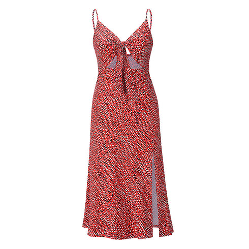 Fit Slim Slit Back Strap Long Dress for Women