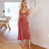 Fit Slim Slit Back Strap Long Dress for Women