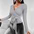 Fit Slim Sweater Pullover V-neck Women's Knit Tops