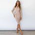 Fit Slim Women's Hip Wrap Long Sleeve Dress