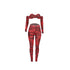 Fit Slim Women's Sexy Print Nightclub Two Piece Outfits