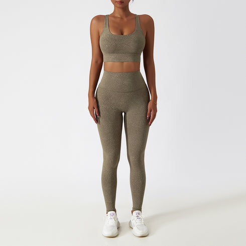 Floral Pattern Sports Yoga Vest Women's Activewear Sets